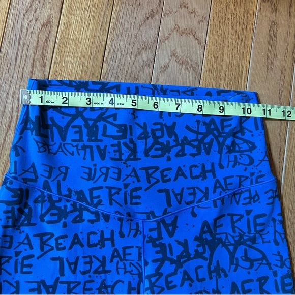 Aerie Womens Active Chill Play Move High Waisted Blue Stretch Leggings Pants S/P - Picture 5 of 12